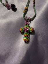 Load image into Gallery viewer, Mardi Gras Cross pendant