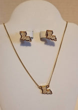 Load image into Gallery viewer, Gold Louisiana Pendant Necklace and earring set