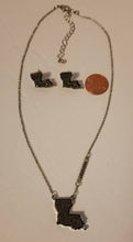 Load image into Gallery viewer, Stainless Steel Louisiana Pendant Necklace and earring set