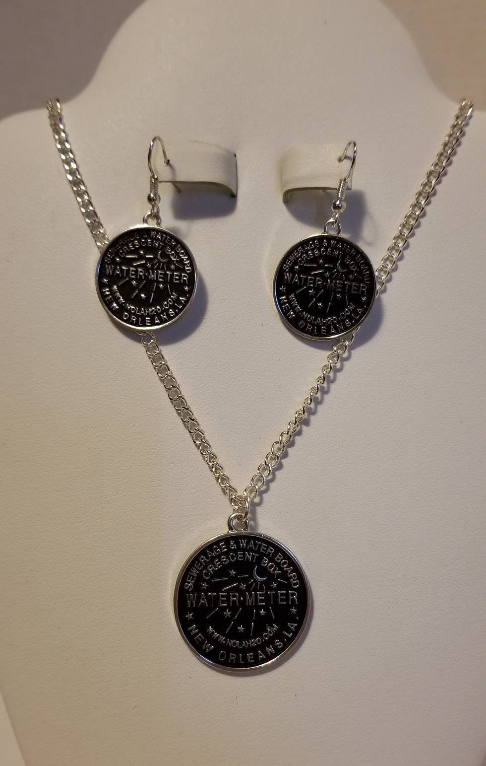 Sewerage and Waterboard New Orleans Louisiana Pendant Necklace and earring set