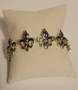 Mardi Gras Fleur De Lis bracelet
