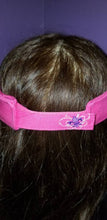 Load image into Gallery viewer, Pink and Purple Fleur De Lis distressed sun visor