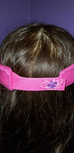 Pink and Purple Fleur De Lis distressed sun visor