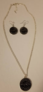 Sewerage and Waterboard New Orleans Louisiana Pendant Necklace and earring set