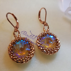 Tan Rainbow Austrian Crystal earrings