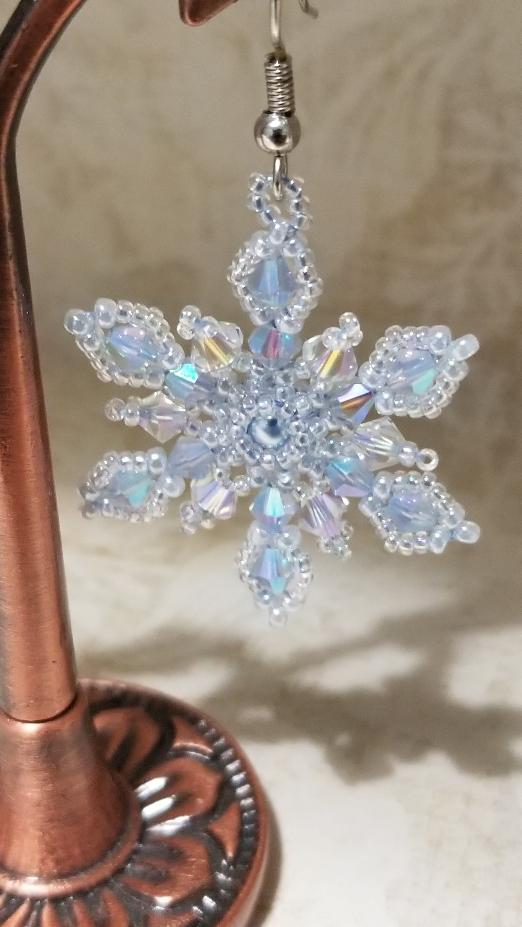 Snowflake Earrings with Austrian crystals
