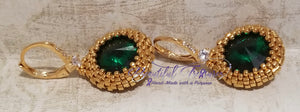 Emerald Green Austrian Crystal earrings