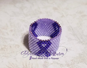 Purple Domestic Violence Beadweaved Awareness ring