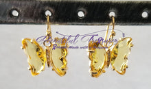 Load image into Gallery viewer, Yellow Butterfly Crystal earrings