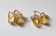 Load image into Gallery viewer, Yellow Butterfly Crystal earrings