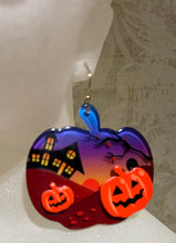 Load image into Gallery viewer, Resin Pumpkin earrings